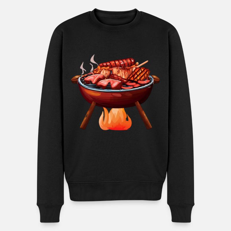 Grillmeister Grill - Männer Premium Bio Pullover - Schwarz