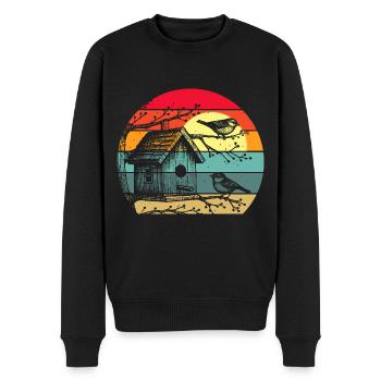 Alimentation des oiseaux - Pull Premium bio Homme - noir - Devant - Nico (187cm)