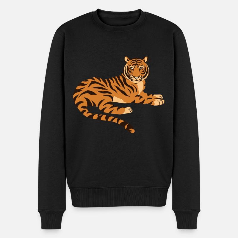 tiger - Männer Premium Bio Pullover - Schwarz