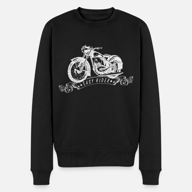 Vintage Motorbike / Motocycle - Männer Premium Bio Pullover - Schwarz