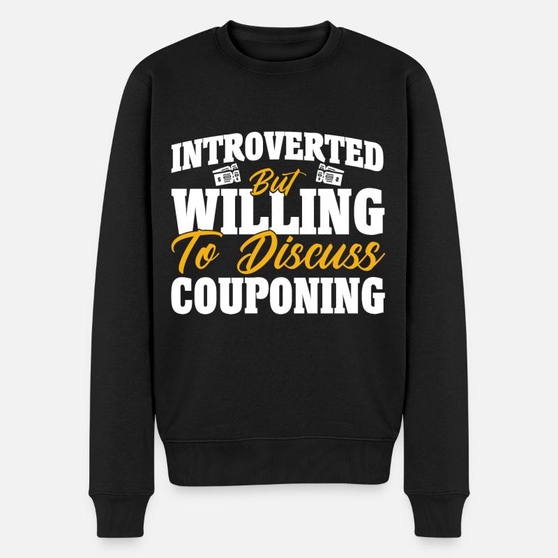 Gutschein Shopper Rabatt Couponer Rabattverkauf - Männer Premium Bio Pullover - Schwarz