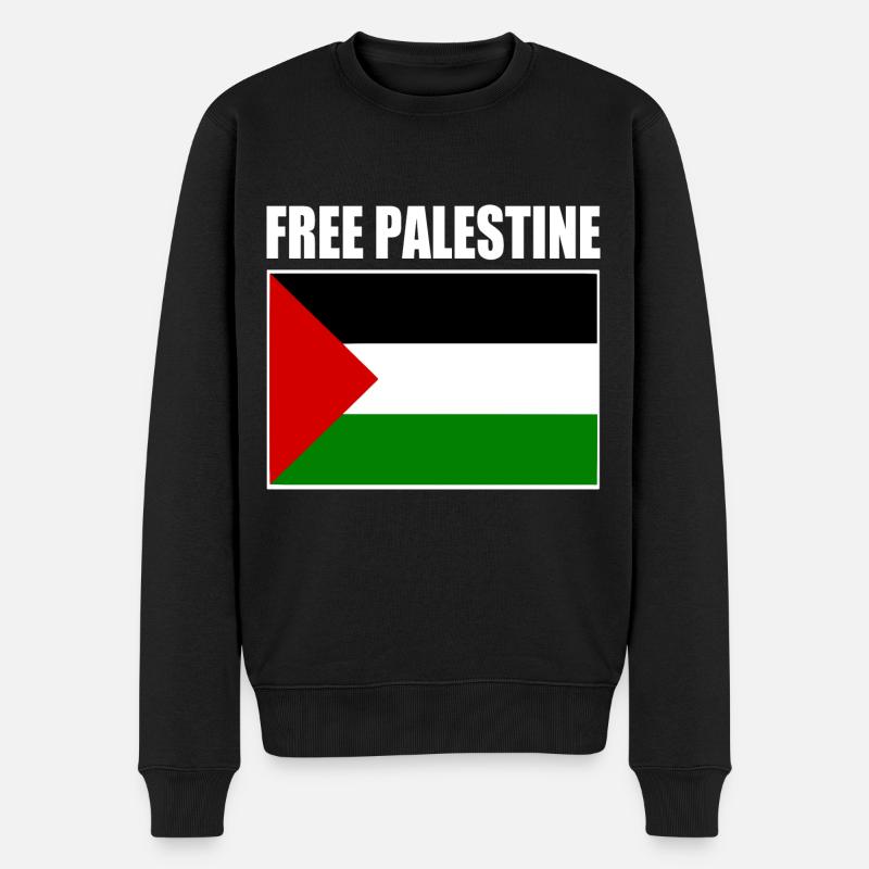 Free palestine - Männer Premium Bio Pullover - Schwarz