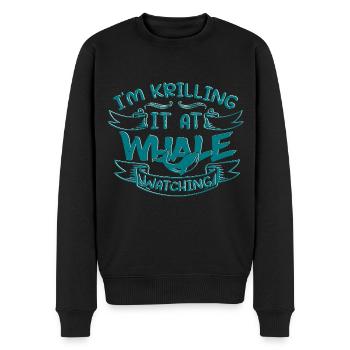 Citation de baleine pour le rorqual bleu et le béluga - Pull Premium bio Homme - noir - Devant - Nico (187cm)
