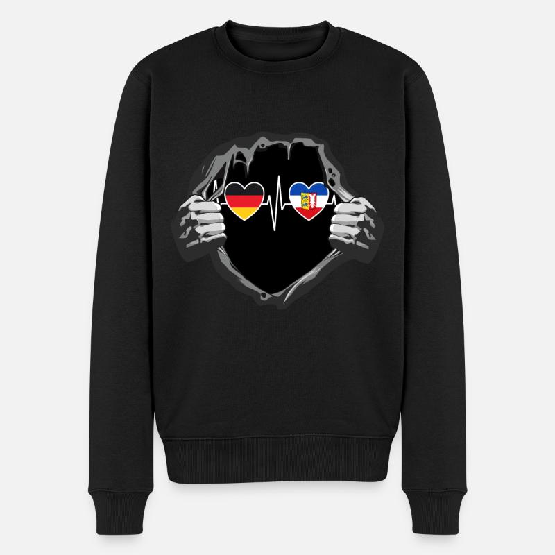Deutschland und Schleswig-Holstein Fahne Flaggen - Männer Premium Bio Pullover - Schwarz
