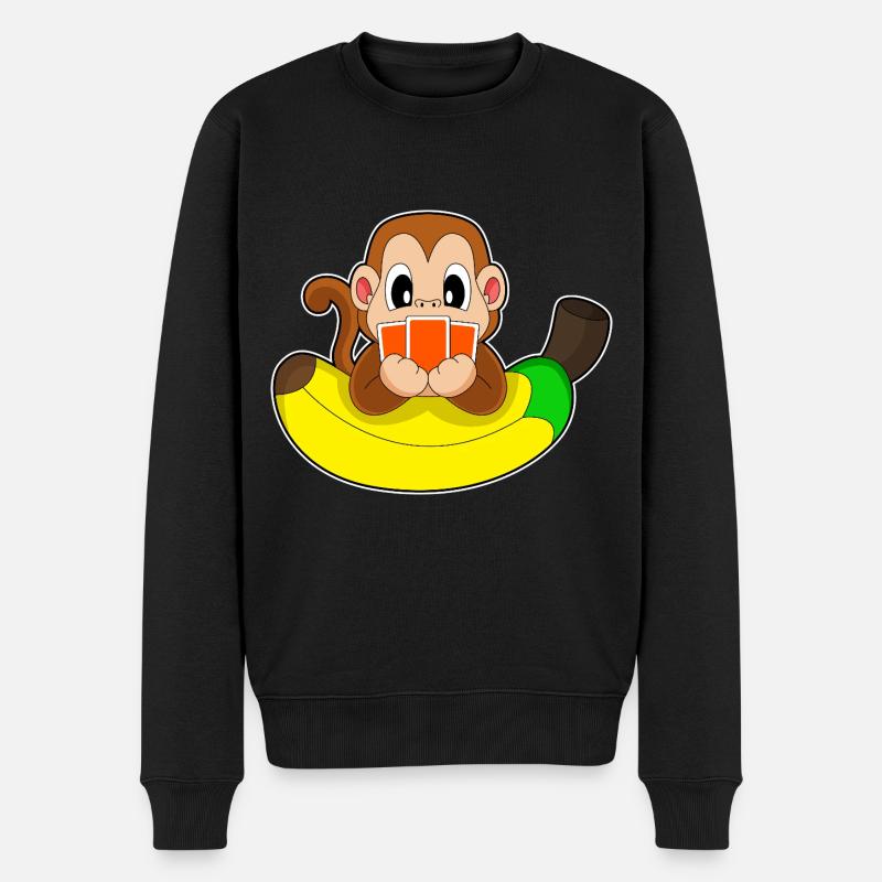 Monkey Poker Cartes de poker - Pull Premium bio Homme - noir