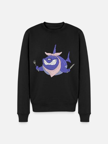 Very hungry shark - Men's Premium Organic Jumper - black