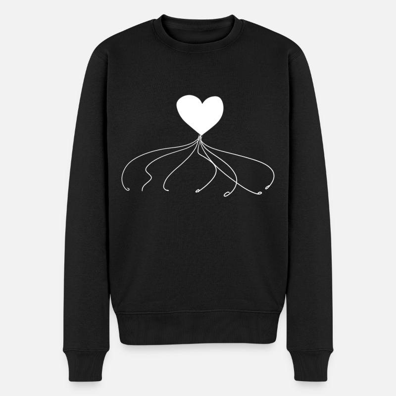 ligne fade du cœur - Pull Premium bio Homme - noir