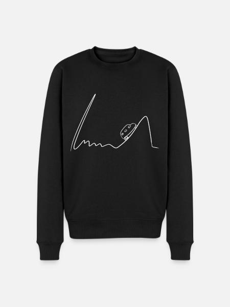 car drive line wave curve - Men's Premium Organic Jumper - black