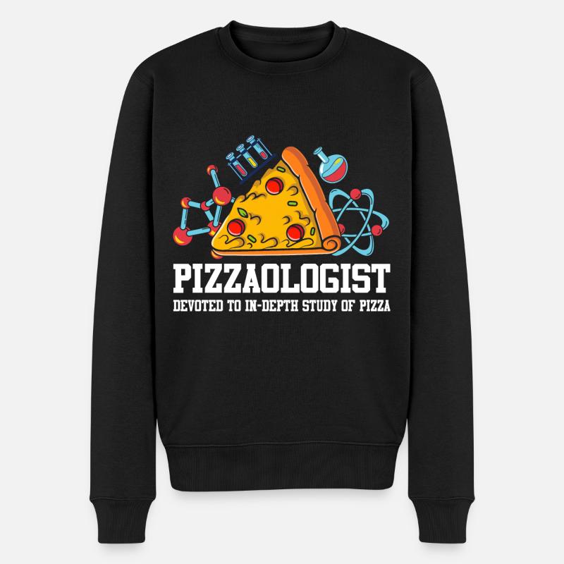 Pizza Student Pizzaologist Pizzabäcker - Männer Premium Bio Pullover - Schwarz