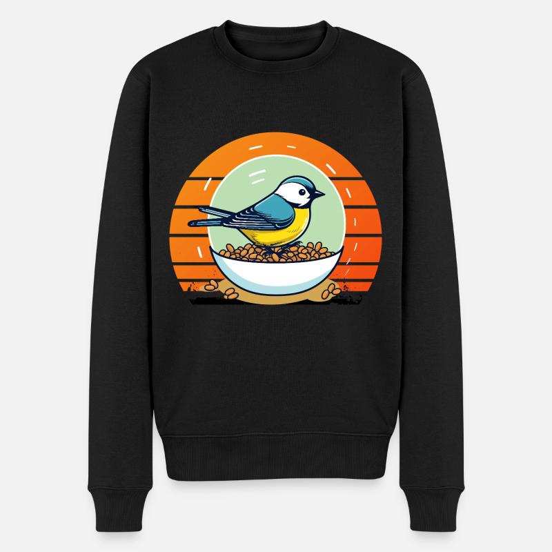 Vogelfütterung - Männer Premium Bio Pullover - Schwarz