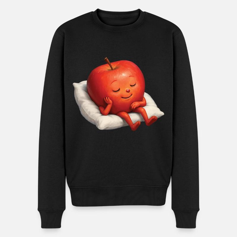 Apfel - Männer Premium Bio Pullover - Schwarz