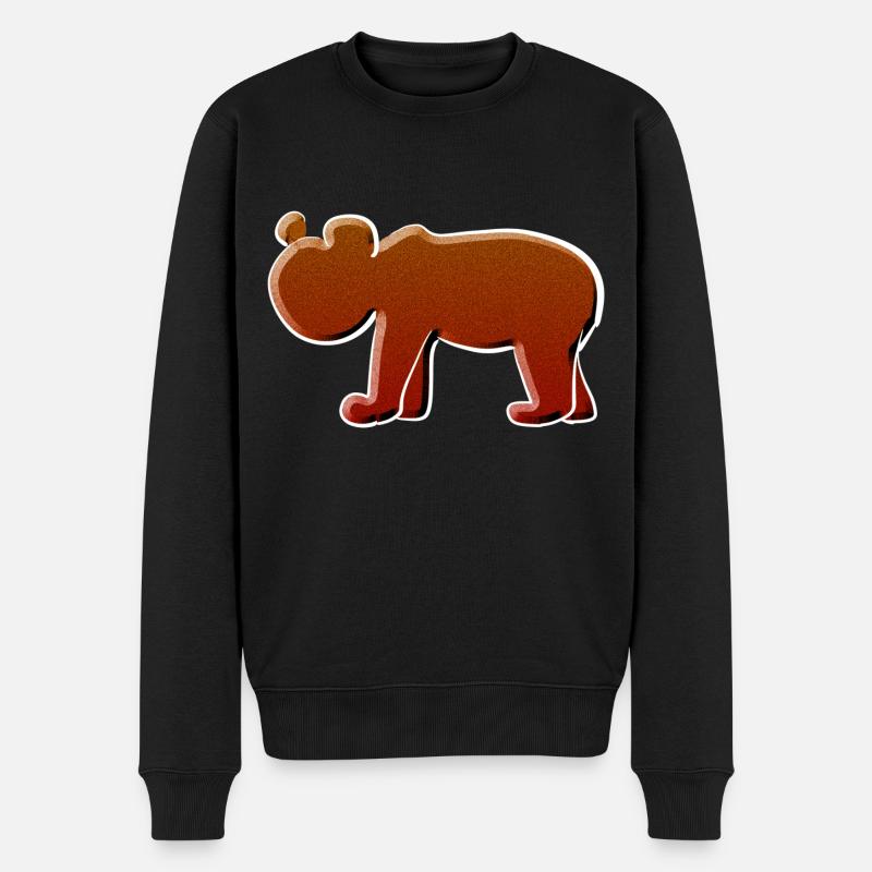 Tier Symbol rot Bär - Männer Premium Bio Pullover - Schwarz