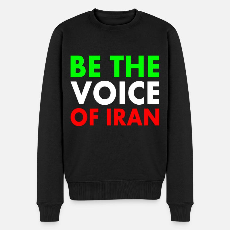 Be the voice of iran - Männer Premium Bio Pullover - Schwarz