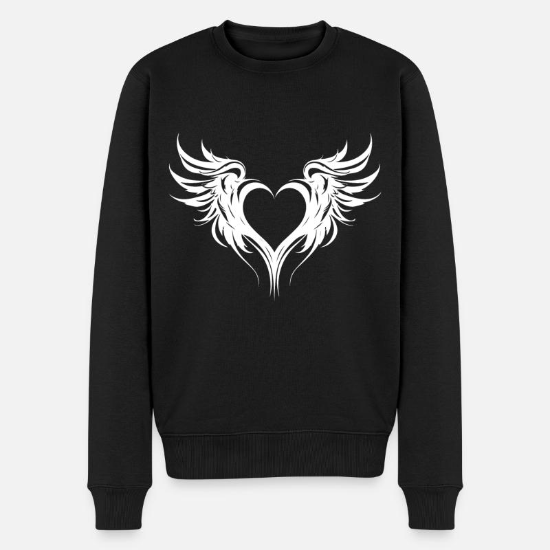 Coeur Ailes Amour - Pull Premium bio Homme - noir