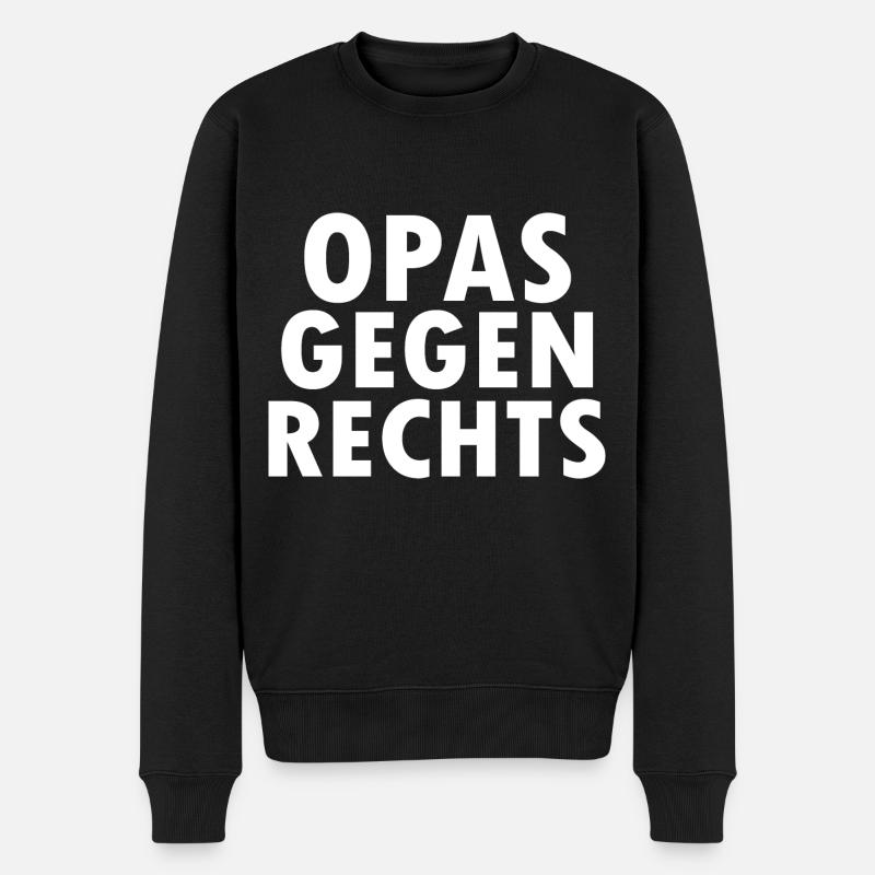 Opas gegen rechts - Männer Premium Bio Pullover - Schwarz