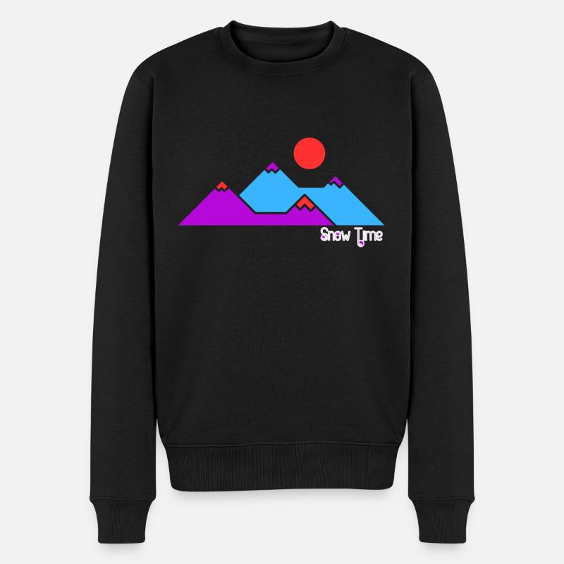 Snow time ! SWEATSHIRT SKI Pour skier confort - Pull Premium bio Homme - noir