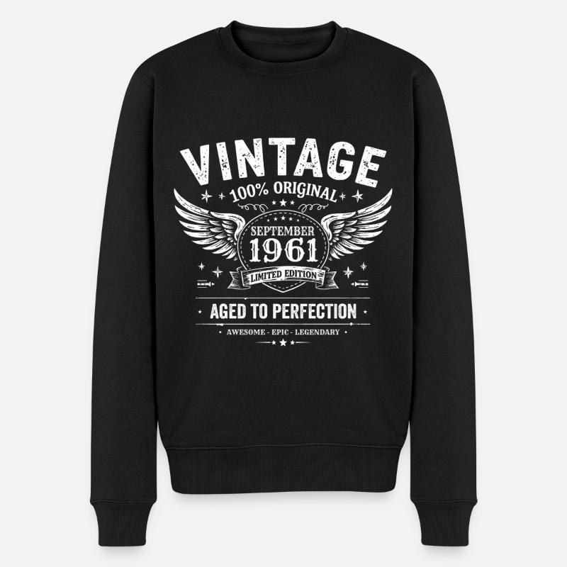 Né en Septembre 1961 - Pull Premium bio Homme - noir