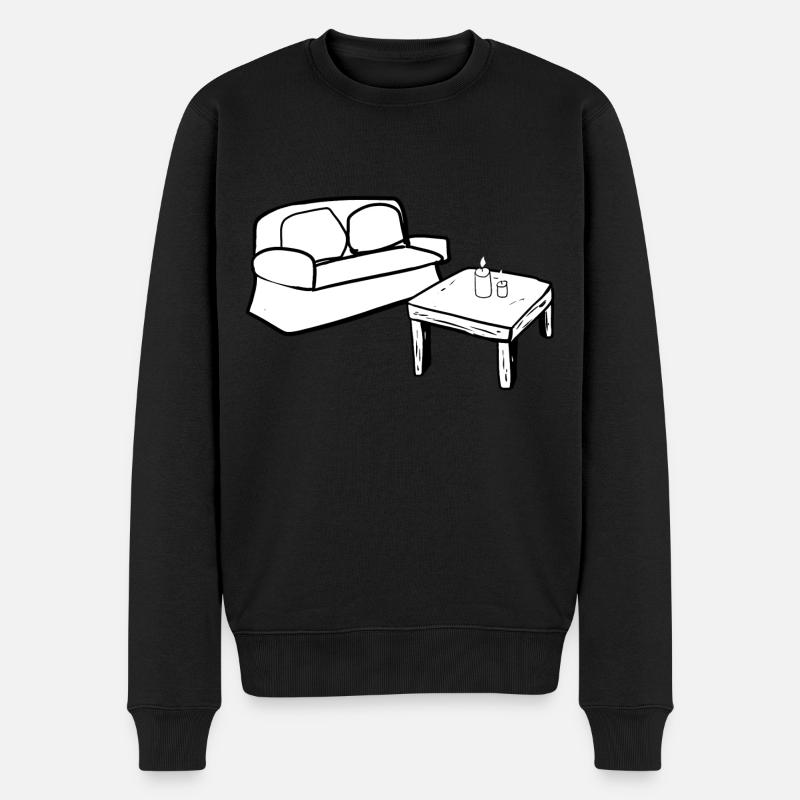 Salon Symbole Table Canapé Salon - Pull Premium bio Homme - noir