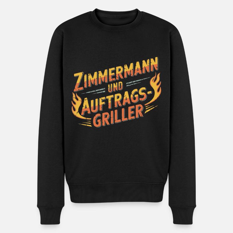 Zimmermann und Auftragsgriller - Männer Premium Bio Pullover - Schwarz