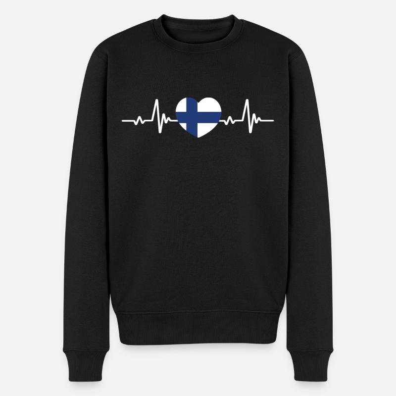 Finnland Suomi Finnische Flagge - Männer Premium Bio Pullover - Schwarz