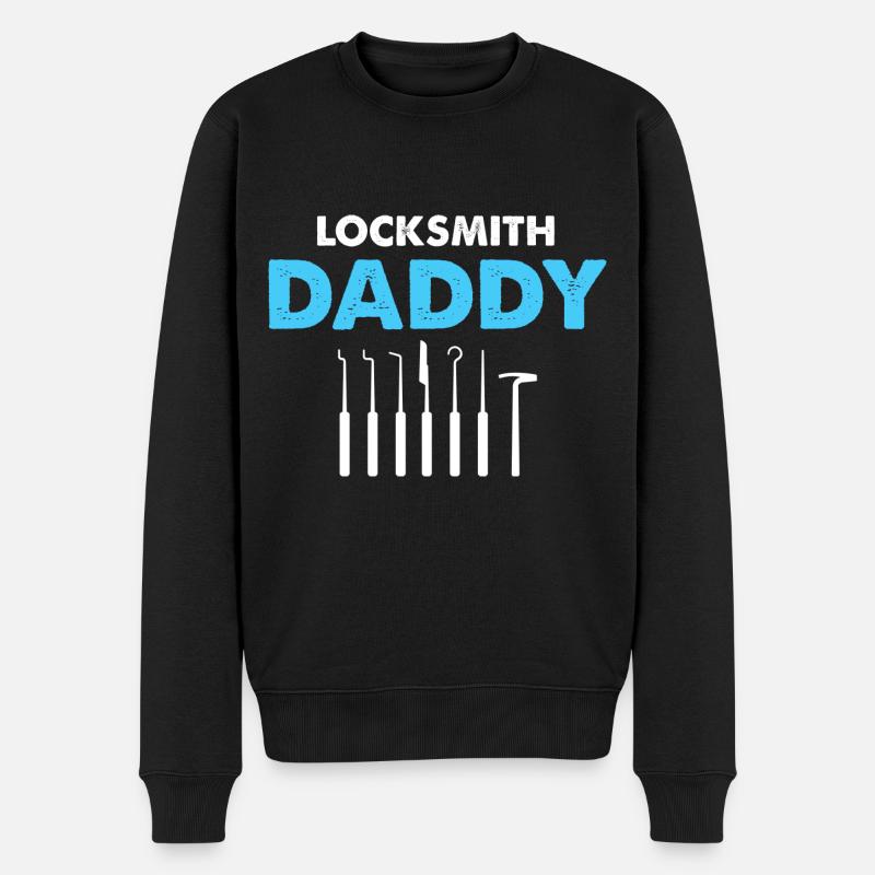 Aufsperrdienst Papa Schlüsseldienst Lockpicking - Männer Premium Bio Pullover - Schwarz