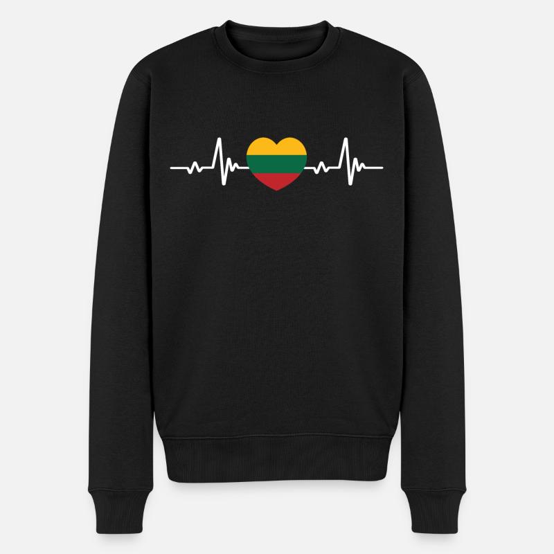 Lituanie Heart Drapeau lituanien - Pull Premium bio Homme - noir
