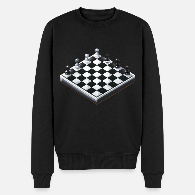 Schachbrett Schach - Männer Premium Bio Pullover - Schwarz