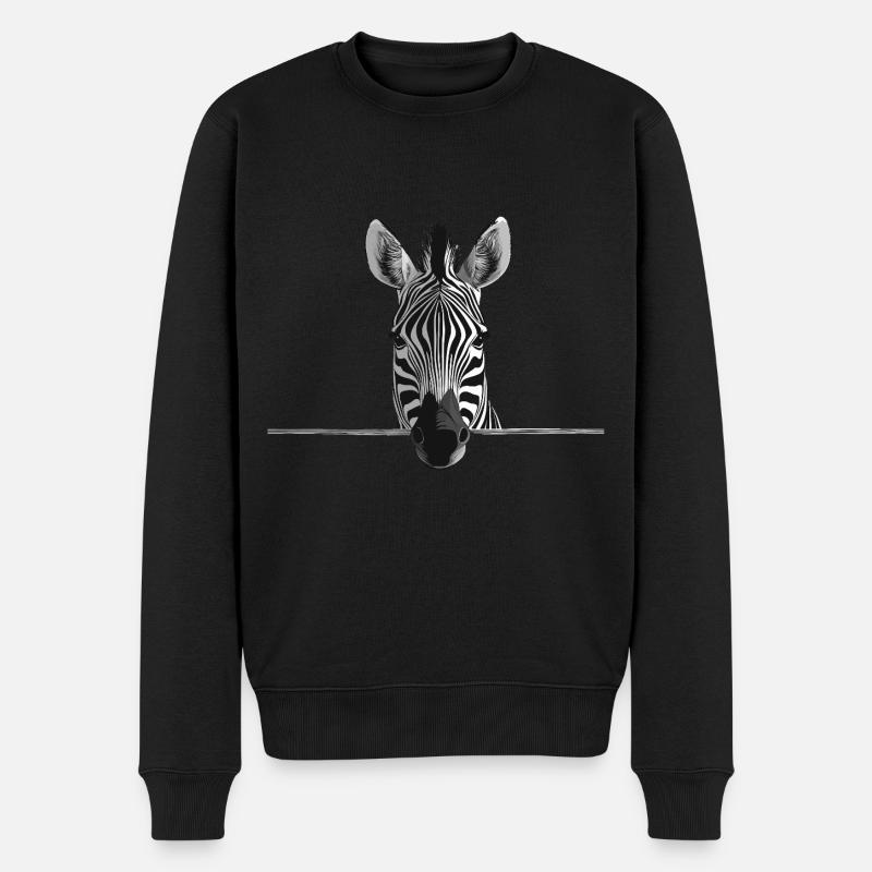 Zebra - Männer Premium Bio Pullover - Schwarz