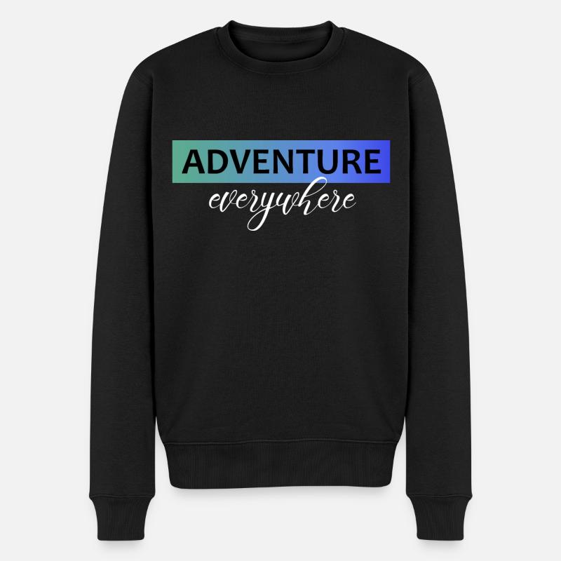 Adventure everywhere - Männer Premium Bio Pullover - Schwarz