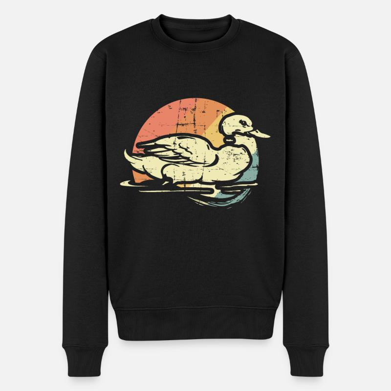 Ente im See - Männer Premium Bio Pullover - Schwarz