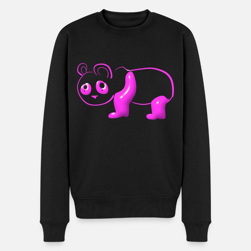 Panda rose Symbole Animal Ours - Pull Premium bio Homme - noir