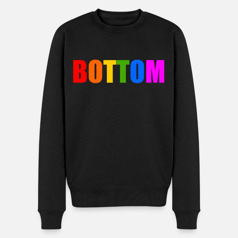 Bottom - Männer Premium Bio Pullover - Schwarz