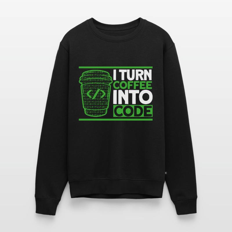 I Turn Coffee Into Code Software Developer Men's Premium Organic Jumper
