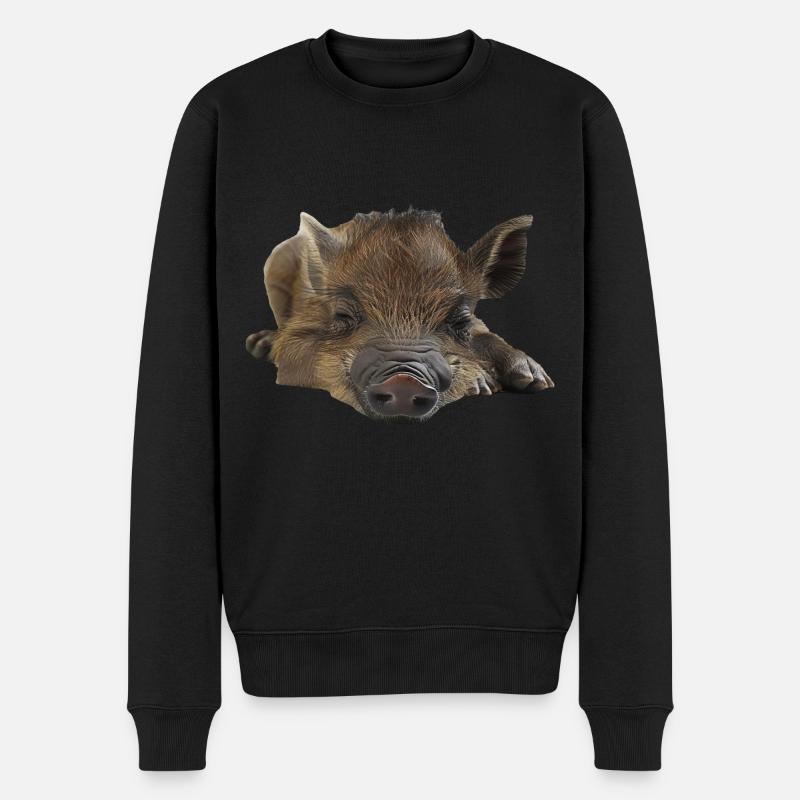 Warzenschwein - Männer Premium Bio Pullover - Schwarz