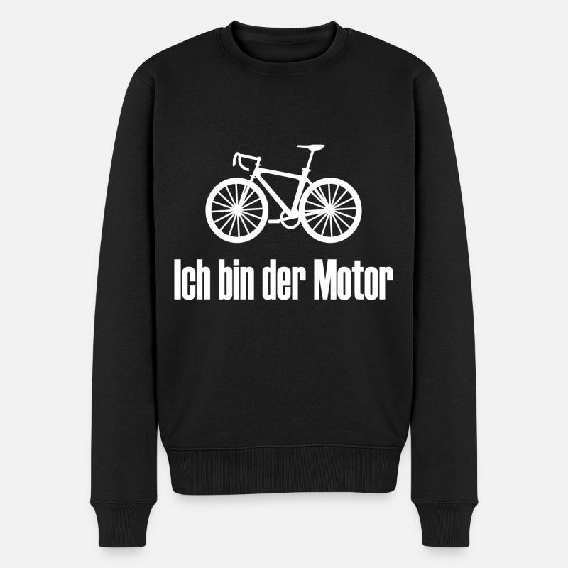 Ich bin der Motor - Männer Premium Bio Pullover - Schwarz