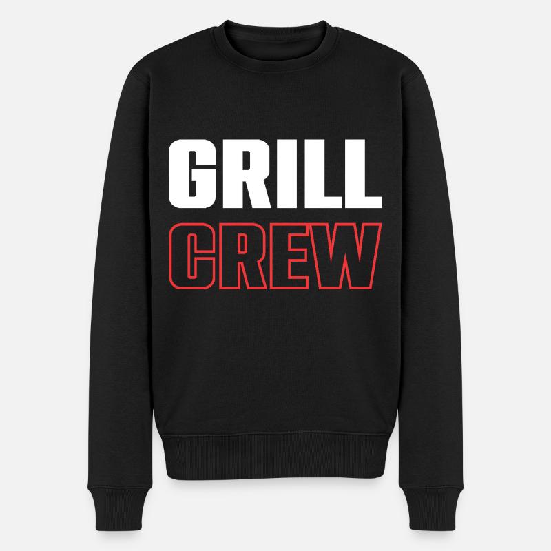 Grill Crew - Männer Premium Bio Pullover - Schwarz