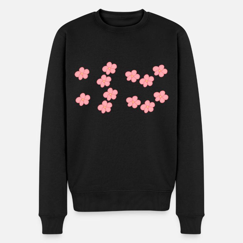 fleurs fleur plante motif rose - Pull Premium bio Homme - noir