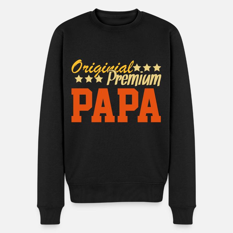 Originaler Premium Papa Vatertag - Männer Premium Bio Pullover - Schwarz
