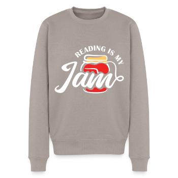 Lesen Ist Mein Hobby - Lehrer Outfit Teacher - Männer Premium Bio Pullover - Taupe - Vorne - Nico (187cm)
