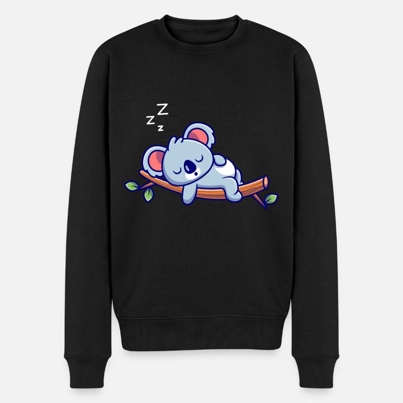 Koala Sleeping - Men's Premium Organic Jumper - black