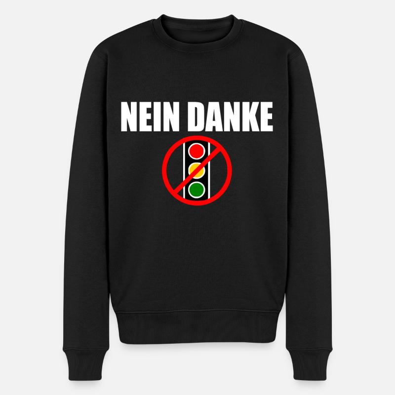 Ampel nein danke - Männer Premium Bio Pullover - Schwarz