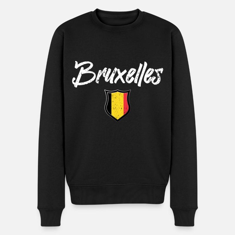Brüssel Belgique - Männer Premium Bio Pullover - Schwarz