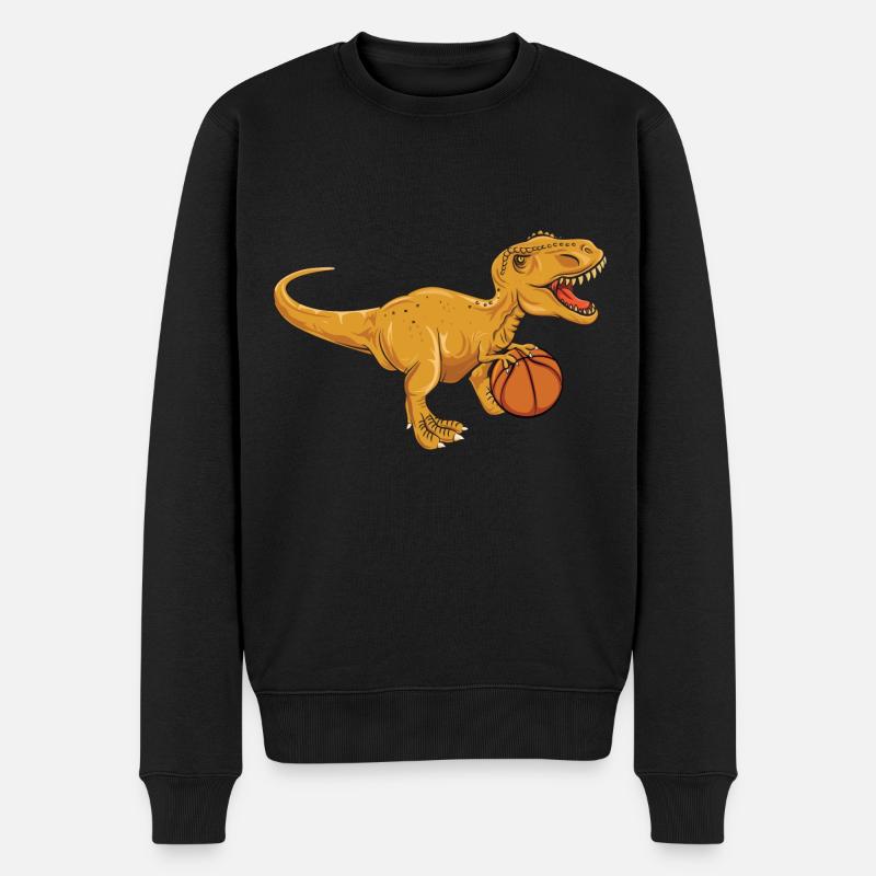 T-Rex dinosaure Trex Dino basketball - Pull Premium bio Homme - noir