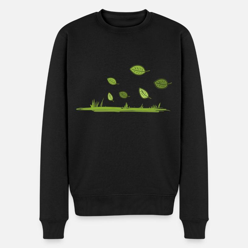 Nature Herbe Vent Feuilles Sol - Pull Premium bio Homme - noir