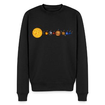 Solar System - Männer Premium Bio Pullover - Schwarz - Vorne - Nico (187cm)