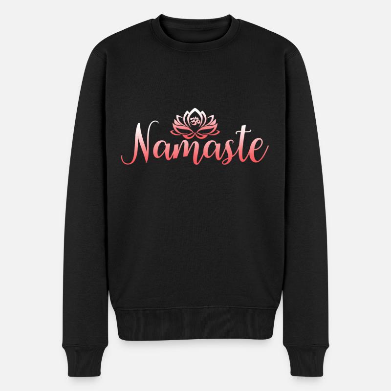 Namaste - Männer Premium Bio Pullover - Schwarz