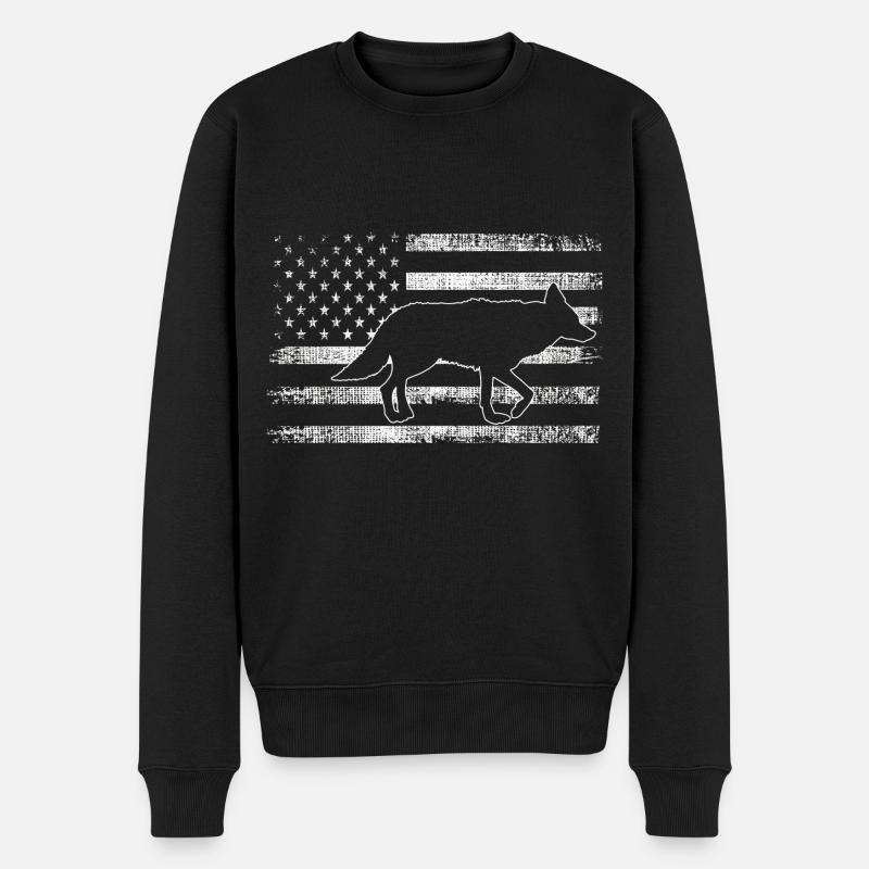 Kojoten Design für Kojotentöter - Männer Premium Bio Pullover - Schwarz