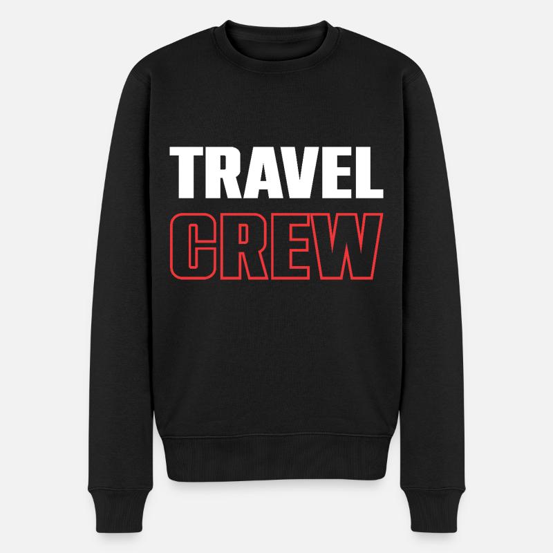 Travel Crew - Männer Premium Bio Pullover - Schwarz