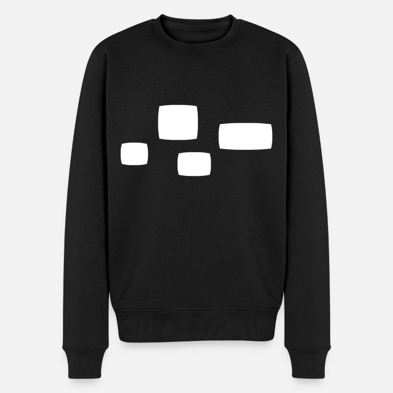 vier vierecke quadrat form symbol muster - Männer Premium Bio Pullover - Schwarz