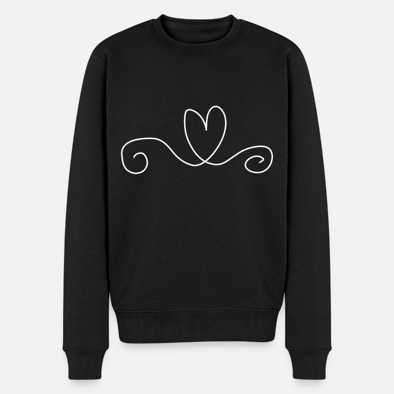 Ligne de symbole de cœur - Pull Premium bio Homme - noir